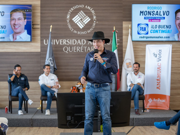AUDIO-Presenta Rodrigo Monsalvo sus propuestas de campaña ante estudiantes de la Anáhuac