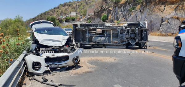 AUDIO-Choque con volcadura en la carretera a San Miguel de Allende