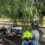 Rescatan a una persona que cayó dentro de un dren pluvial